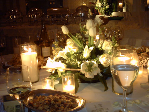 Stół szampan kwiatki